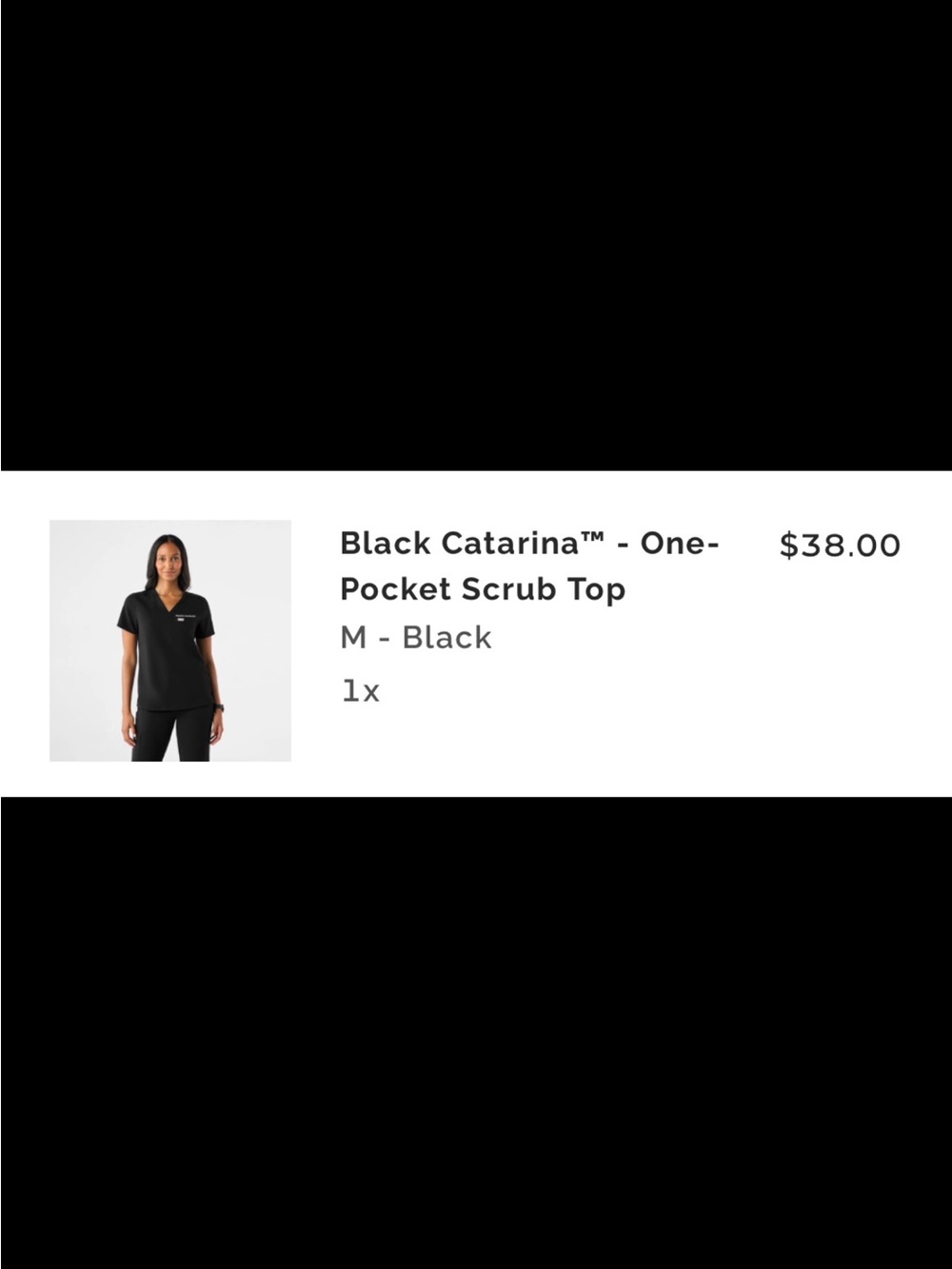 FIGS Women’s Catarina Scrub Top Shirt in Black - Picture 2 of 11